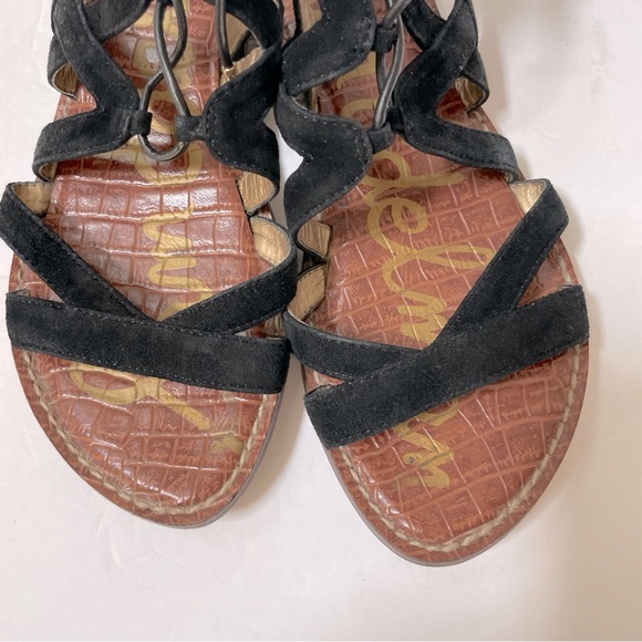 Sam Edelman Gemma Black Suede Gladiator Sandals Size 7.5 - Picture 5 of 10